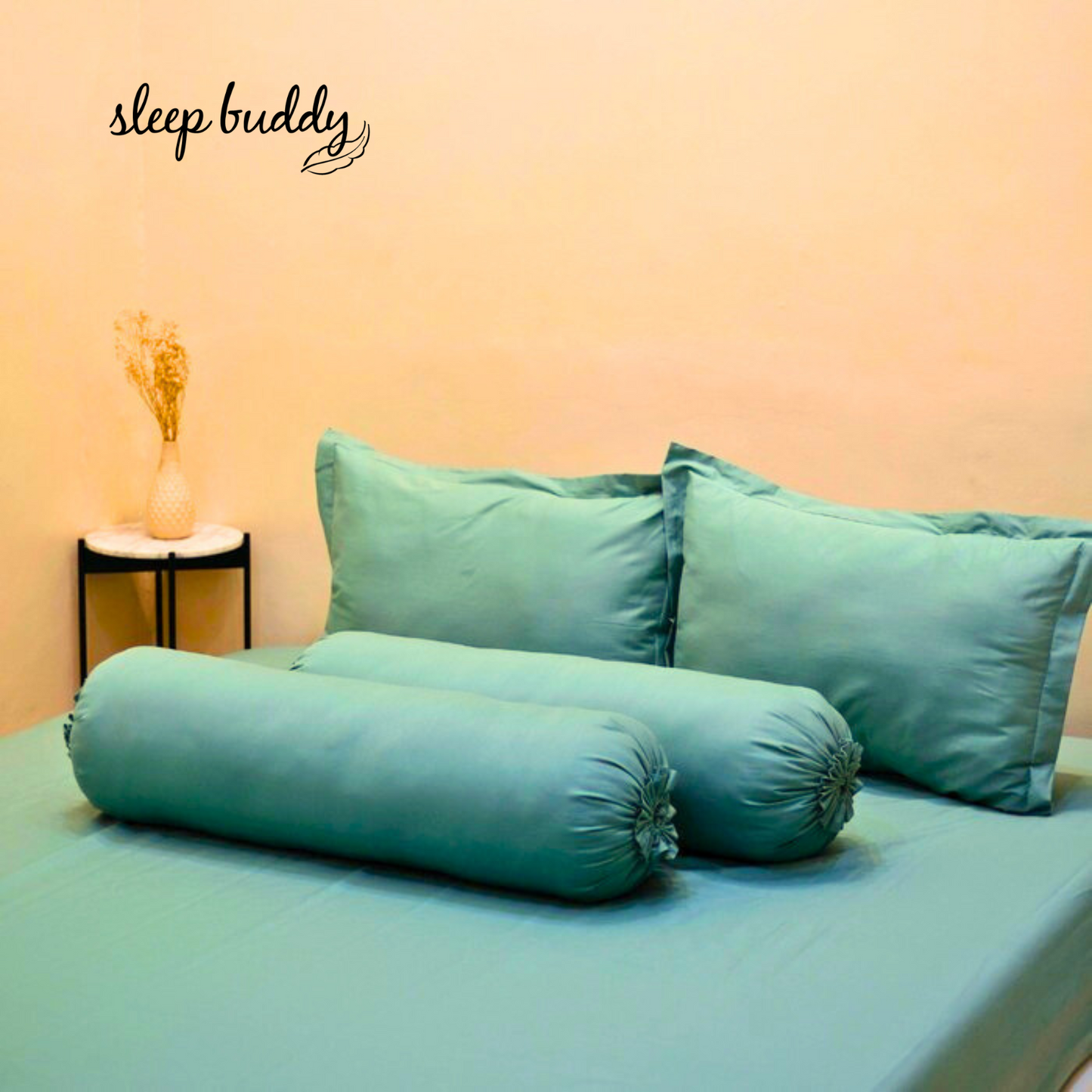 Sleep Buddy Set Sprei Plain Series Jungle Green Cotton Sateen