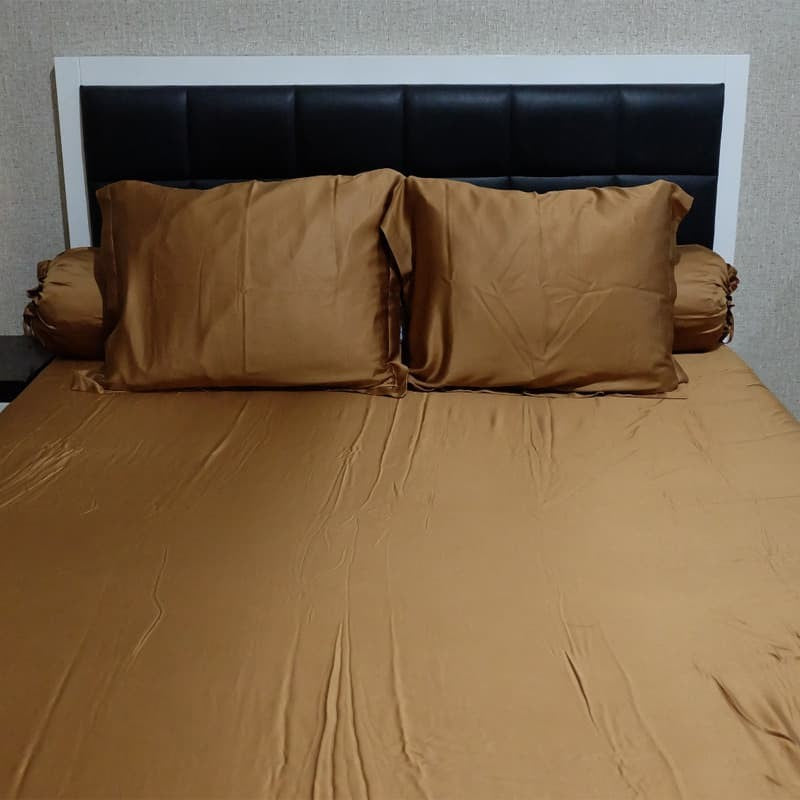 Sleep Buddy Set Sprei Plain Series Brown lyocell 60s