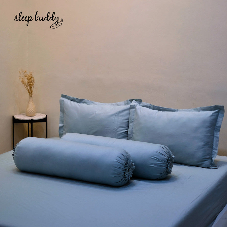 Sleep Buddy Set Sprei Plain Series Smoke Green Cotton Sateen