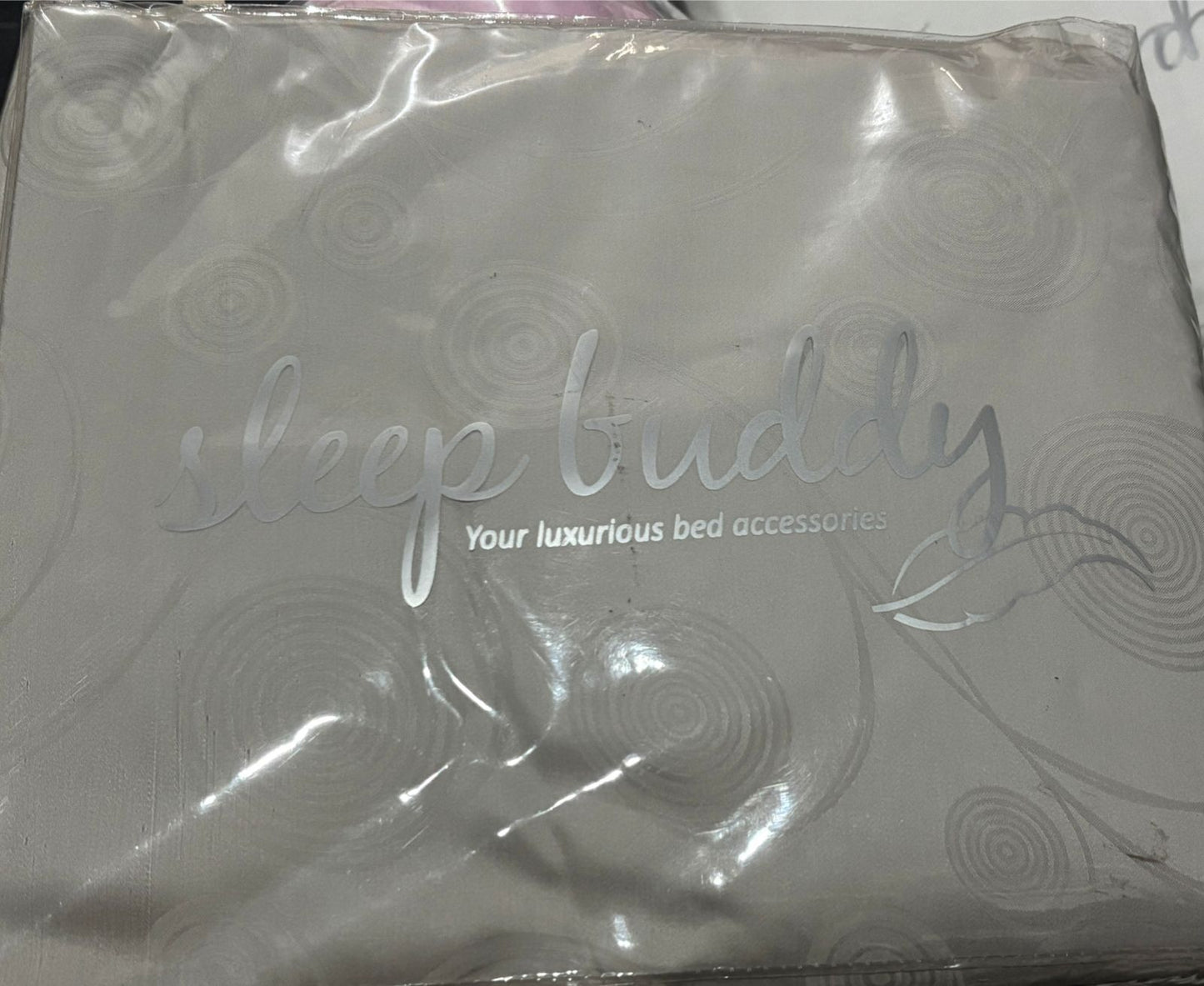 Sleep Buddy Set Sprei Swirl Grey Quilt Cover Jacquard Lyocell