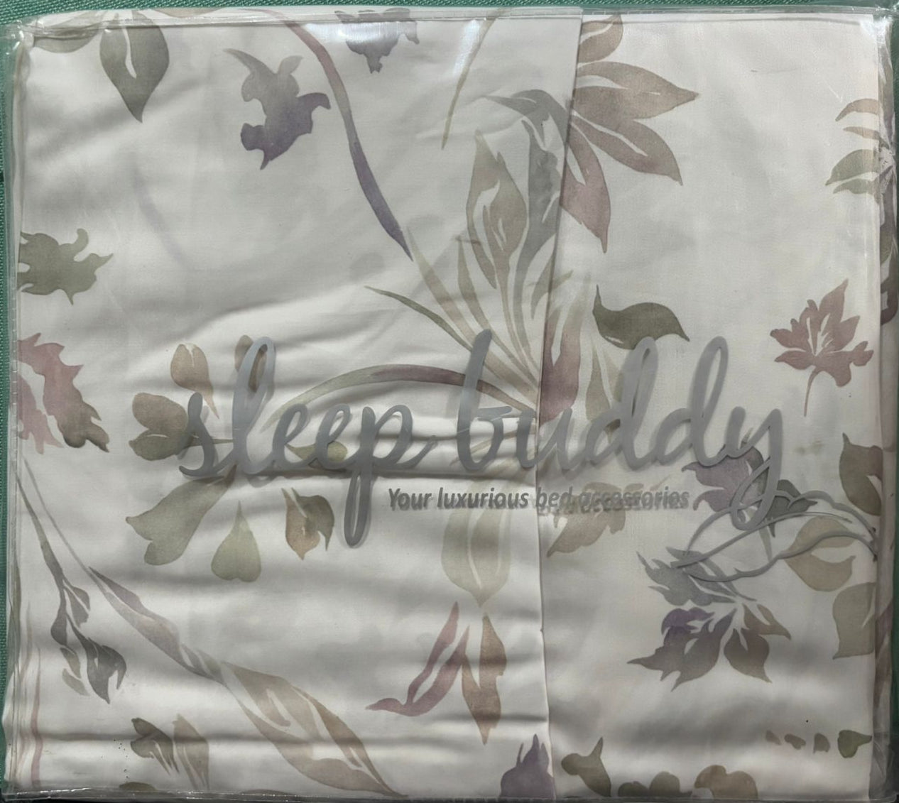 Sleep Buddy Set Sprei Grey Purple Flower Lyocell 60s