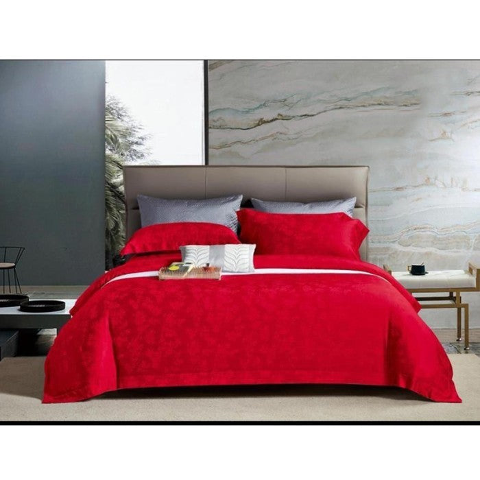 Sleep Buddy Set Sprei Haeya Red Jacquard Lyocell