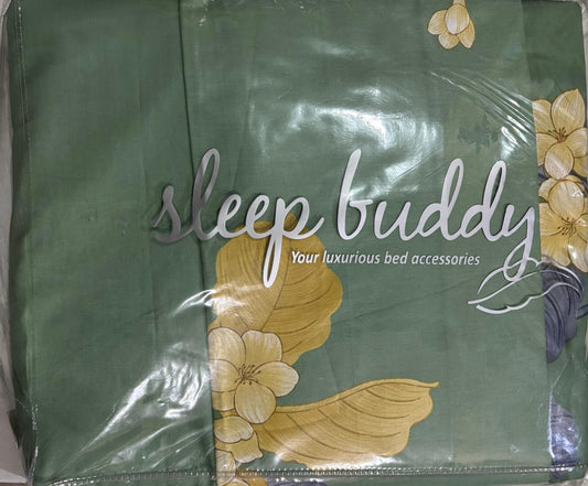 Sleep Buddy Set Sprei Green Frangipani Cotton Sateen