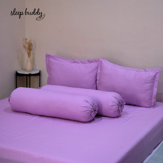 Sleep Buddy Set Sprei Plain Series Lavender Cotton Sateen