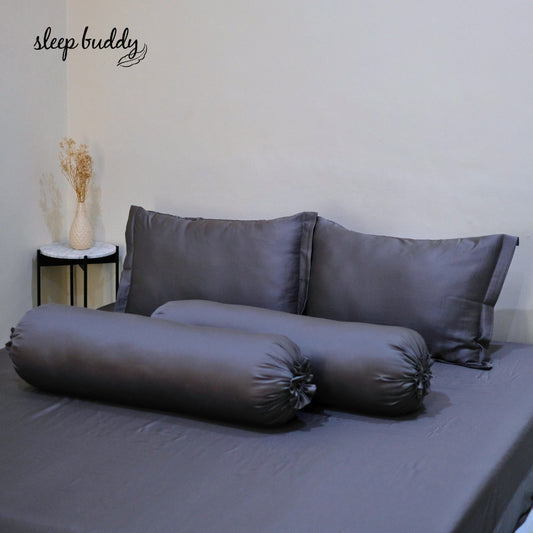 Sleep Buddy Set Sprei Plain Series Dark Grey Lyocell 60s