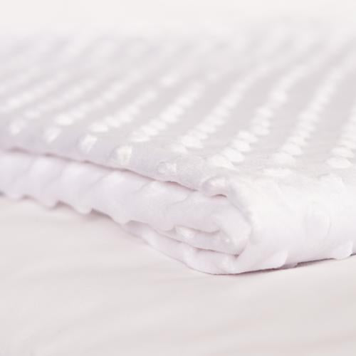 Knitting Throwblanket Minky White