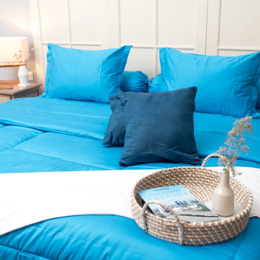 Sleep Buddy Set Sprei Plain Series Med Blue lyocell 60s