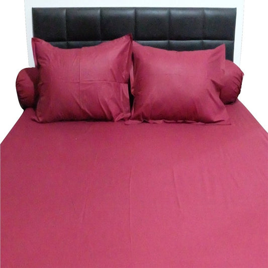 Sleep Buddy Set Sprei Plain Series Maroon Lyocell