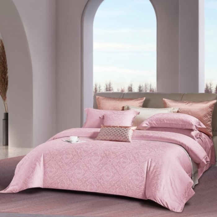 Sleep Buddy Set Sprei Pinkish Jacquard Lyocell