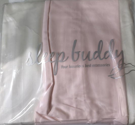 Sleep Buddy Set Sprei White Pink Combination Cotton Sateen