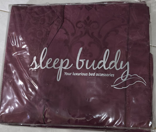 Sleep Buddy Set Sprei Rich Burgundy Jacquard Lyocell