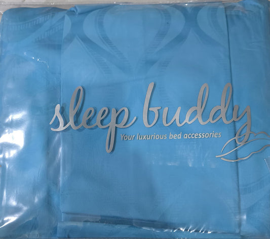 Sleep Buddy Set Sprei Wavy Blue Jacquard Cotton