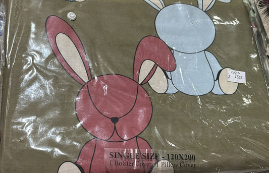 Sleep Buddy Set Sprei Army Bunny Cotton Sateen