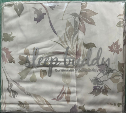 Sleep Buddy Set Sprei Grey Purple Flower Lyocell 60s