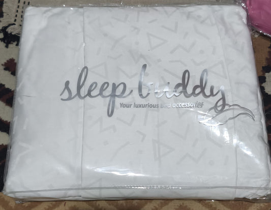 Sleep Buddy Set Sprei White Triangle Jacquard Lyocell