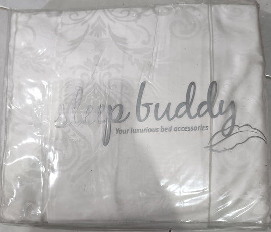 Sleep Buddy Set Sprei White Flowy Jacquard Lyocell