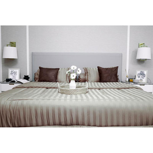 Sleep Buddy Set Sprei Salur Ash Grey Jacquard Lyocell
