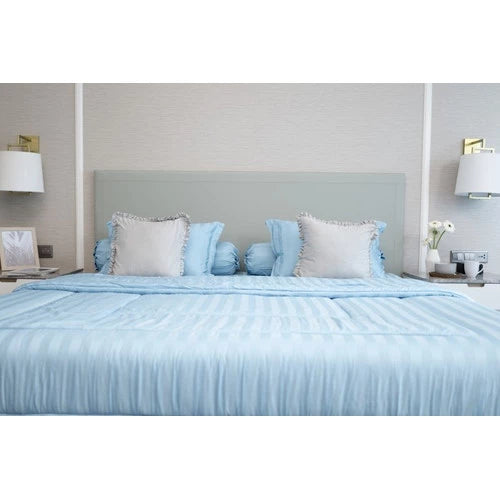 Sleep Buddy Set Sprei Med Blue Salur Jacquard Lyocell