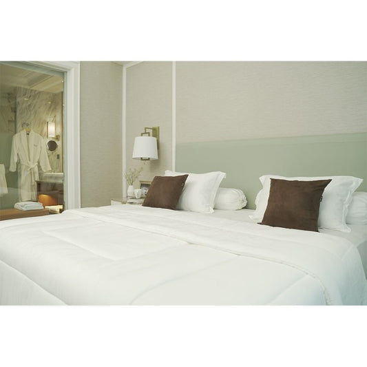 Sleep Buddy Set Sprei White Plain Jacquard Lyocell
