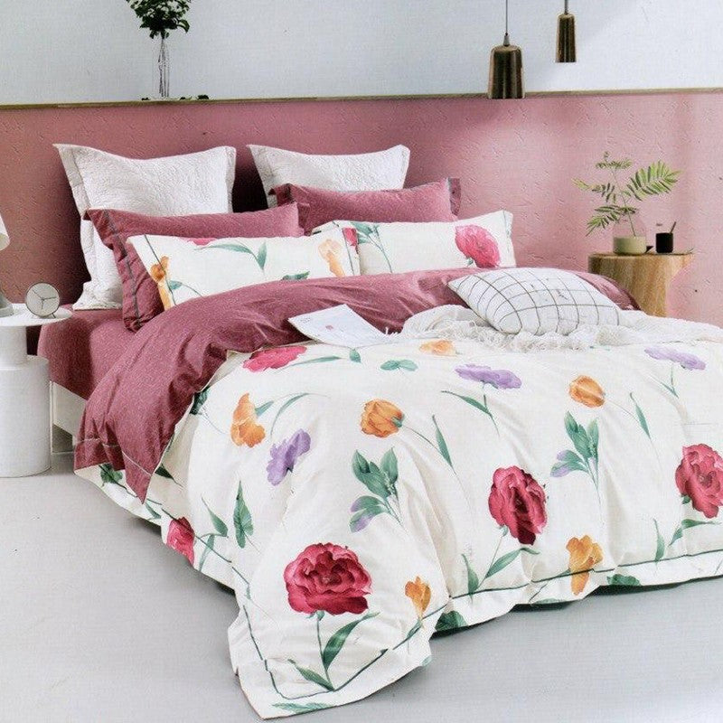 Sleep Buddy Set Sprei Flower Series Rose Cotton Sateen