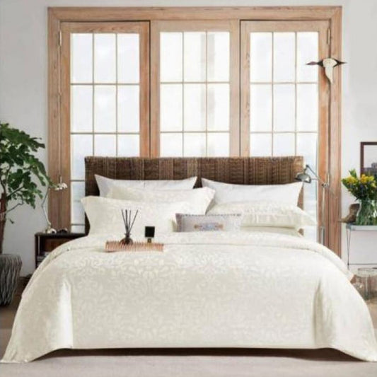 Sleep Buddy Set Sprei Frank White Jacquard Lyocell